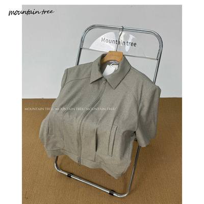 双向拉链夹克翻领夏季