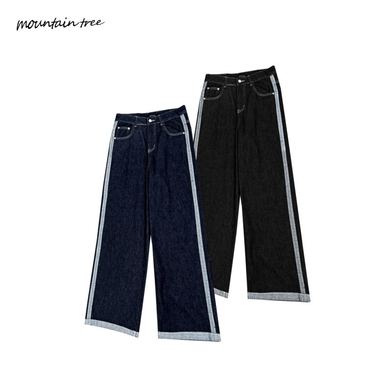 mountain tree不掉色不起球面料的原色牛仔裤男宽松侧条阔腿长裤,男装,牛仔裤,淘宝优惠券,粉丝福利购,淘宝优惠卷