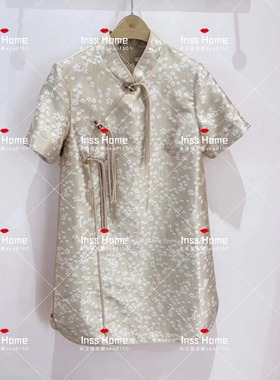 卡芙芮2024春国内代购商场同款4A315103短袖旗袍连衣裙899