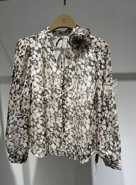 现货速发卡芙芮正品国内代购2024秋长袖印花上衣4C201008--599