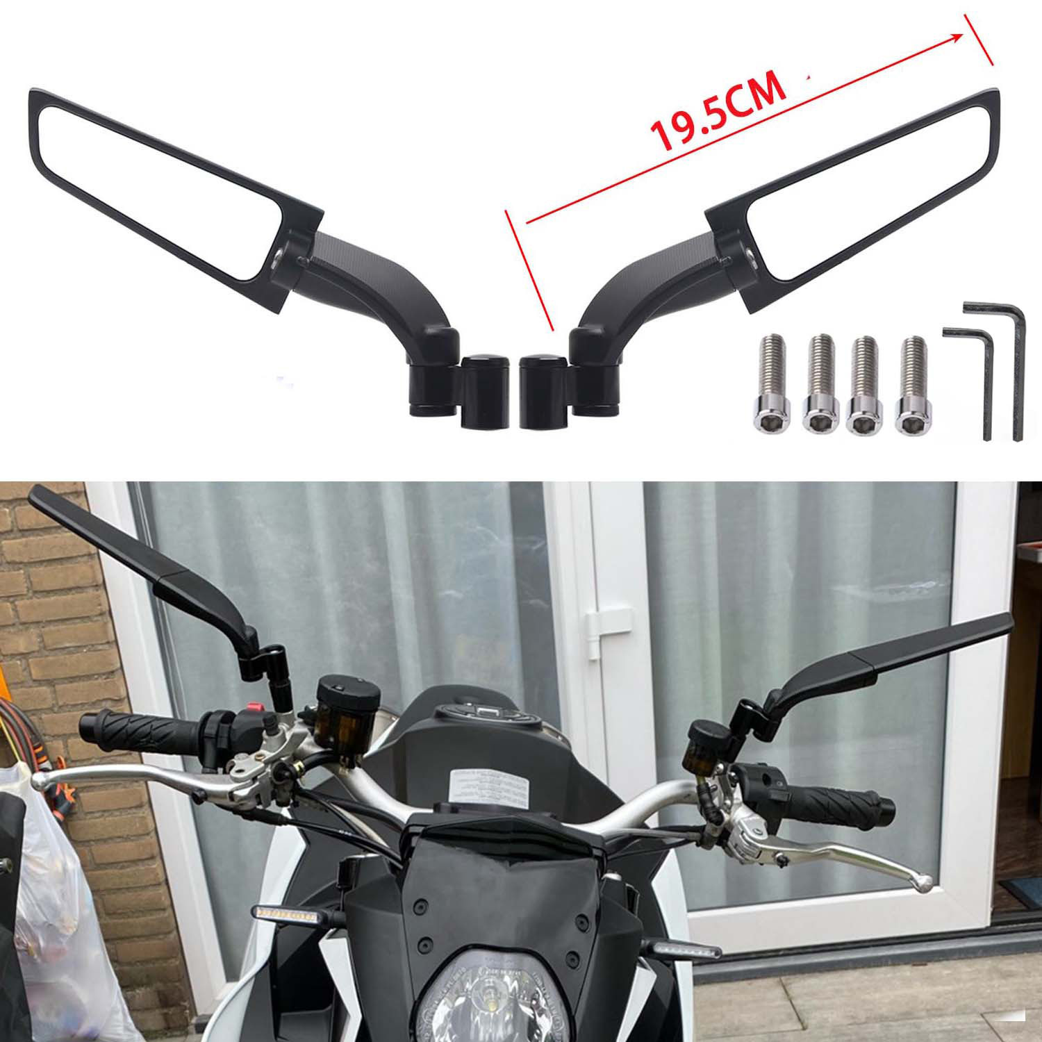 适用豪爵TR300 XCR300 DR300摩托车装定风翼后视镜 反光镜倒车镜