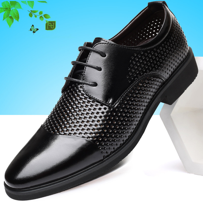 男士凉鞋2025夏季新款镂空透气皮凉鞋真皮商务正装皮鞋男休闲鞋男