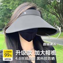 防晒帽女防紫外线2025新款夏季空顶可折叠遮阳帽骑车用遮脸太阳帽