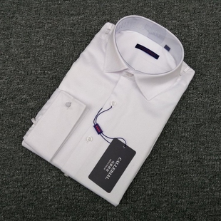 品牌男装长袖衬衫 商务法式袖扣粉白两色结婚新郎礼服 易打理衬衣