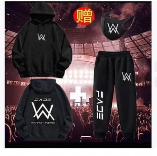 艾伦沃克连帽卫衣男童春秋冬中大男童卫衣加厚宽松长袖纯棉潮外套