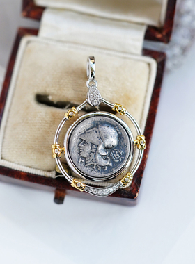 喻棠italks|时光织梦|925银镀金意大利工艺复刻古币吊坠