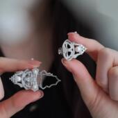 喻棠italks 天鹅奥吉利亚 对夹胸针天然淡水珍珠领夹925银镀金