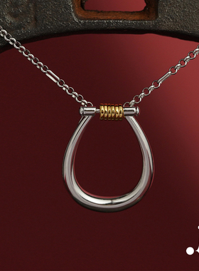 另说oiij|马上有钱|原创设计新中式马蹄铁铜钱吊坠新年开运礼物