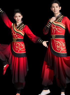 摇旗打鼓服中国风男女款喜庆吉祥鼓开场舞大鼓腰鼓威风锣鼓舞龙服