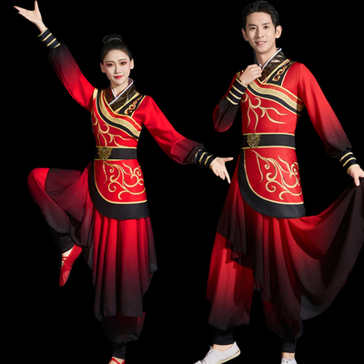 新款秧歌打鼓服黑红色男女款喜庆