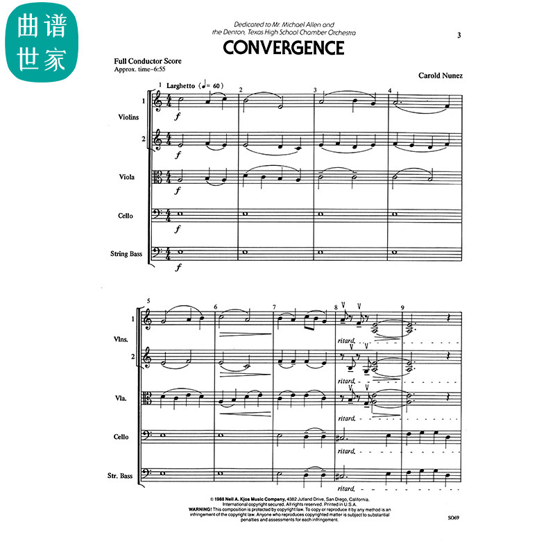 【弦乐团】汇聚 Convergence 比赛弦乐重奏总谱分谱MP3