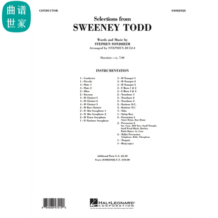 【管乐团】 理发师陶德组曲 Sweeny Todd 总谱 分谱mp3 比赛