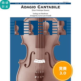 悲怆 总谱分谱 奏鸣曲柔板ADAGIO 3.0级 MP3 CANTABILE 弦乐团