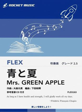 2.5级灵活编制 蓝色与夏天 Mrs. GREEN 重奏总分谱mp3FLEX163