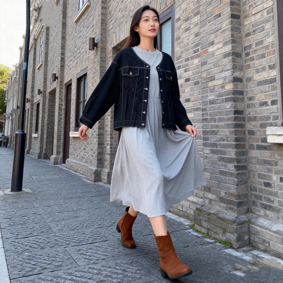 日单原单尾货春秋女款圆领纽扣双口袋休闲宽松牛仔长袖短外套,女装/女士精品,短外套,淘宝优惠券,粉丝福利购,淘宝优惠卷