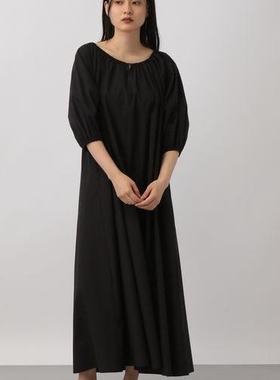 日单外贸apart by原单棉混纺2way夏季短袖圆领女洋气宽松连衣裙