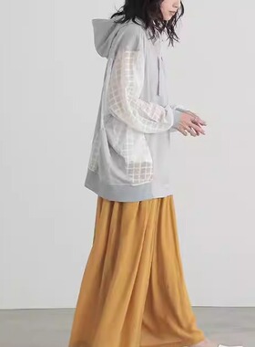 日单nor原单夏季女装新款时尚通勤百搭宽松连帽长袖防晒外套