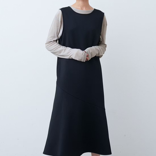 休闲V领背心裙 宽松显瘦时尚 日单IEDIT原单女装 春秋款