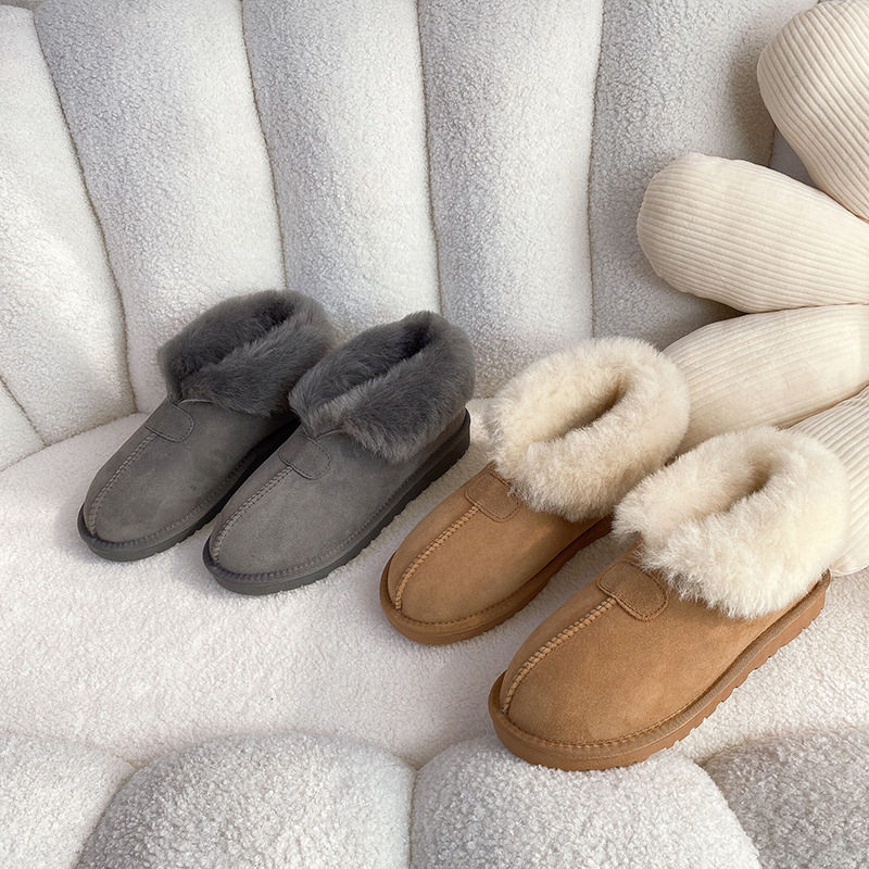 万象润禾-时尚皮毛一体雪地靴女 秋冬加绒加厚羊毛情侣保暖鞋,女鞋,时尚雪地靴,淘宝优惠券,粉丝福利购,淘宝优惠卷