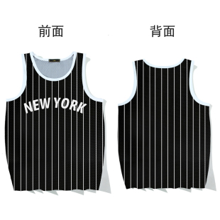 篮球运动服日落东单街球比赛队服男街头背心训练篮球衣健身网眼潮
