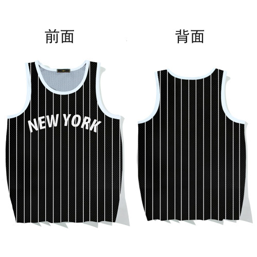 篮球运动服日落东单街球比赛队服男街头背心训练篮球衣健身网眼潮