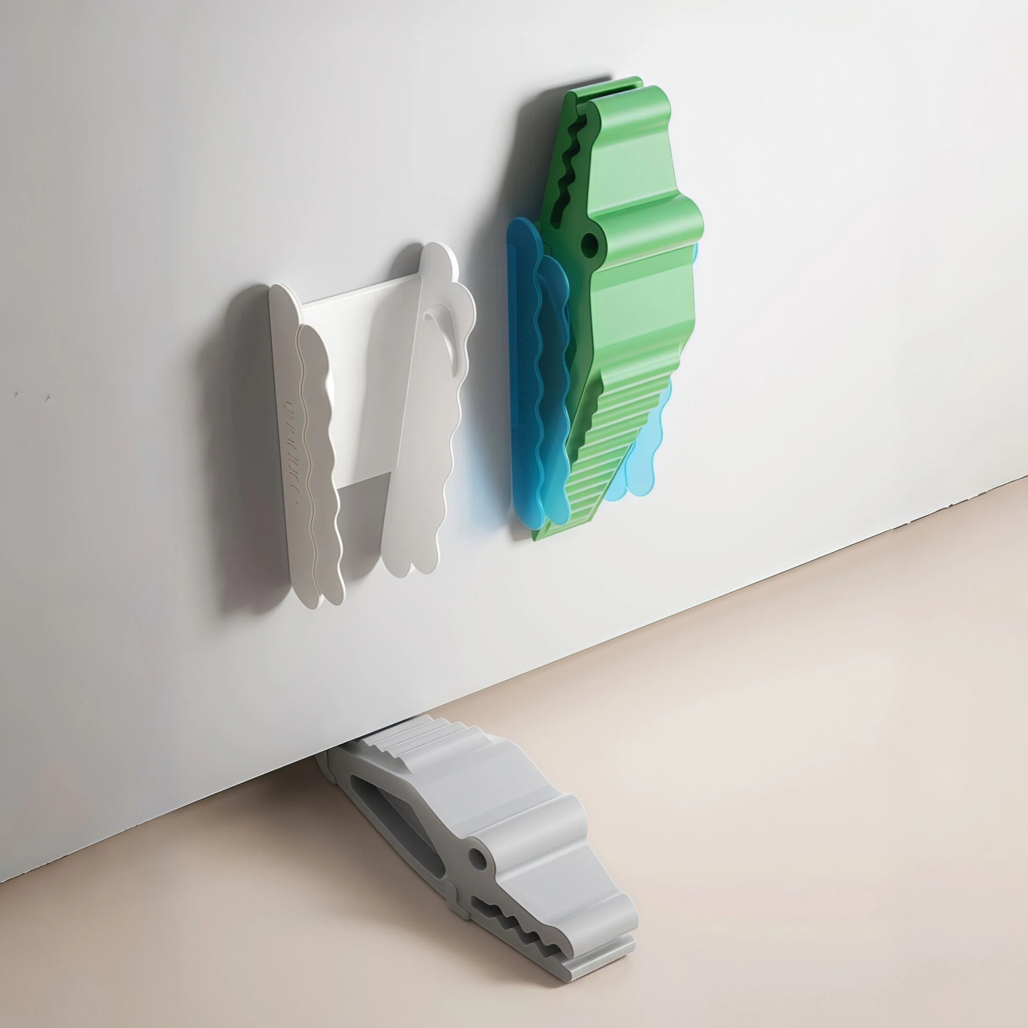 懒易家免打孔房门阻门器