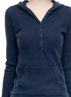 2026新款韩版时尚设计感连帽长袖针织衫女修身显瘦气质上衣女打底