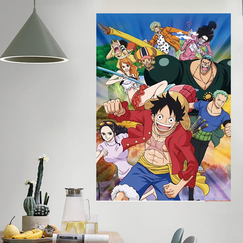 贴画墙竖版壁纸高清海贼王自贴路宿舍房间动漫海报粘海报飞索隆