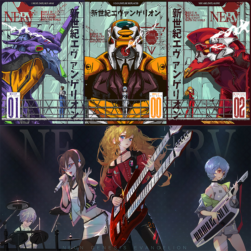 动漫二次元贴纸贴画装饰画卧室新世纪男生福音战士墙贴周边海报自