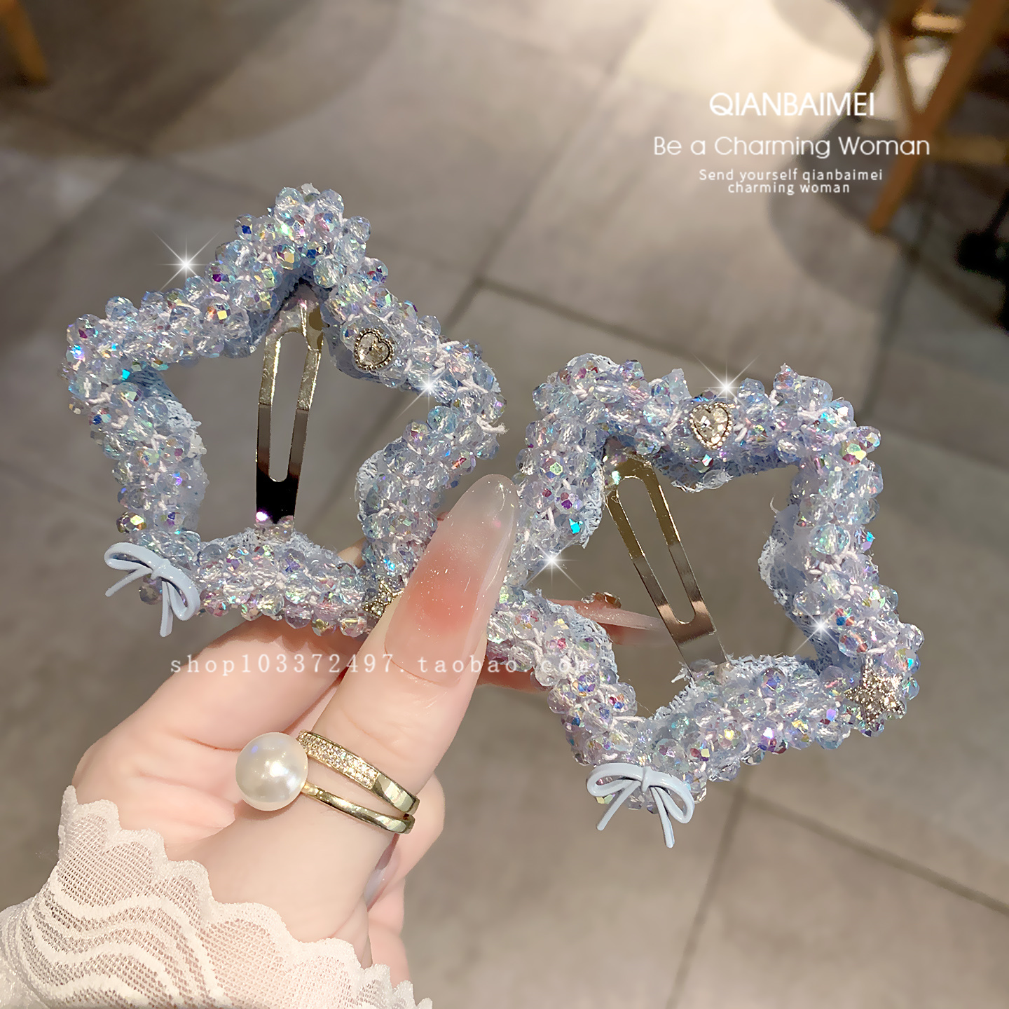 2025新款发夹女星星侧边夹精致水晶满钻刘海夹头饰少女甜美发卡夹