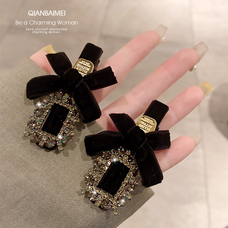 复古灰钻重工蝴蝶结头饰发卡