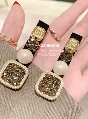 高级感韩式珍珠边夹发卡2023新款复古头饰发夹女一字夹侧边夹女