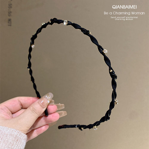 气质韩国高档压发百搭水钻精致串