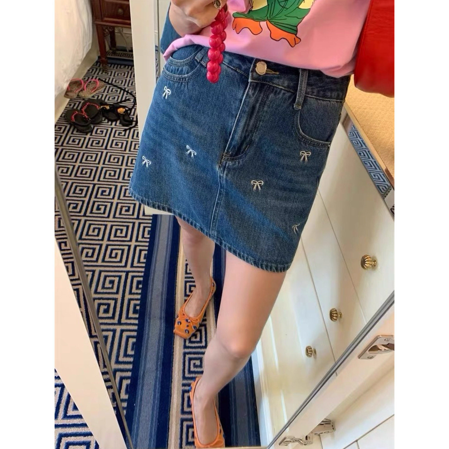 富尔大码定制女装肥妹妹mm刺绣牛仔半身裙夏高腰宽松显瘦A字短裙,女装/女士精品,大码半身裙,淘宝优惠券,粉丝福利购,淘宝优惠卷