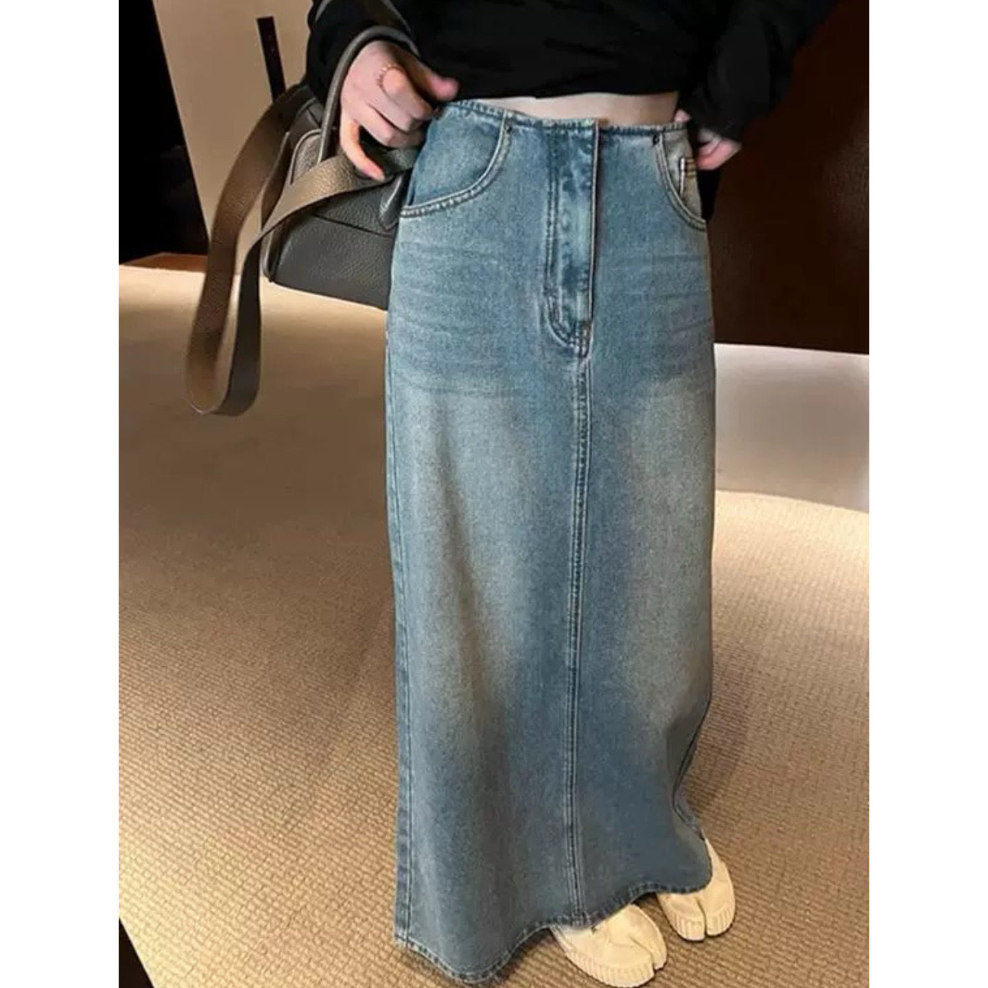 富尔大码定制女装微胖mm水洗做旧开叉牛仔半身裙夏高腰显瘦中长裙,女装/女士精品,大码半身裙,淘宝优惠券,粉丝福利购,淘宝优惠卷