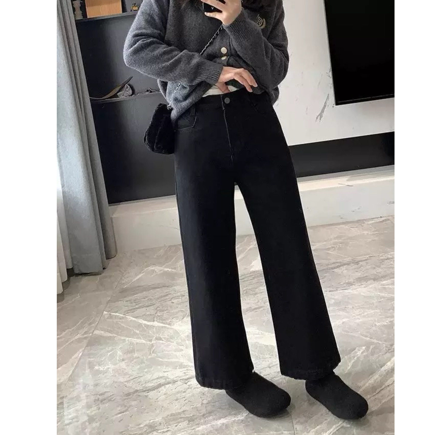 富尔大码定制女装微胖mm复古直筒牛仔秋季高腰宽松显瘦遮挎九分裤,女装/女士精品,大码裤装,淘宝优惠券,粉丝福利购,淘宝优惠卷