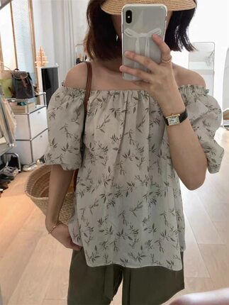 富尔大码定制女装肥妹妹mm方领泡泡短袖夏宽松显瘦遮肉娃娃衫上衣