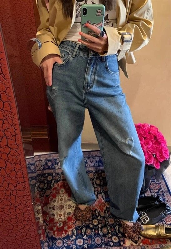 富尔大码定制女装肥妹妹mm复古阔腿牛仔秋季高腰宽松显瘦遮挎长裤,女装/女士精品,大码裤装,淘宝优惠券,粉丝福利购,淘宝优惠卷