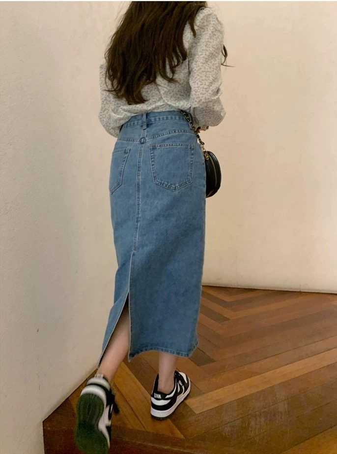 富尔大码定制女装肥妹妹mm牛仔开叉半身裙夏宽松显瘦A字中长款裙,女装/女士精品,大码半身裙,淘宝优惠券,粉丝福利购,淘宝优惠卷