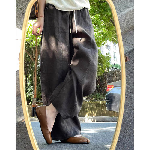 富尔大码定制女装肥妹妹慵懒风工装阔腿夏高腰宽松显瘦休闲弯刀裤