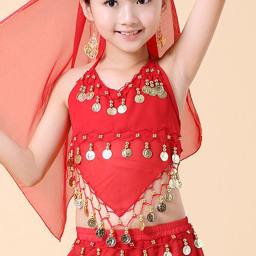 儿童印度舞蹈演出服新疆舞民族舞健身舞蹈服装肚皮舞吊币肚兜上衣