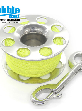 Bubblescuba不锈钢线轮 ,不锈钢扣 30M绿线 小号可以放入BCD袋