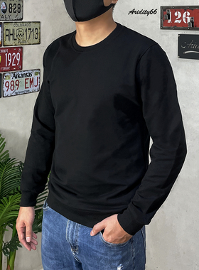 2025秋季男士套头长袖休闲纯色圆领简约舒适净版上衣卫衣爆款