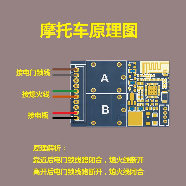 摩托车电门锁靠近开关接近开关摩托车配件升级手机感应靠近解锁