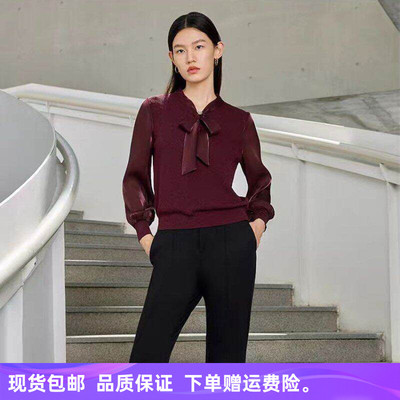 娜家商场同款2025秋季新品时尚优雅简约百搭修身显瘦针织衫上衣