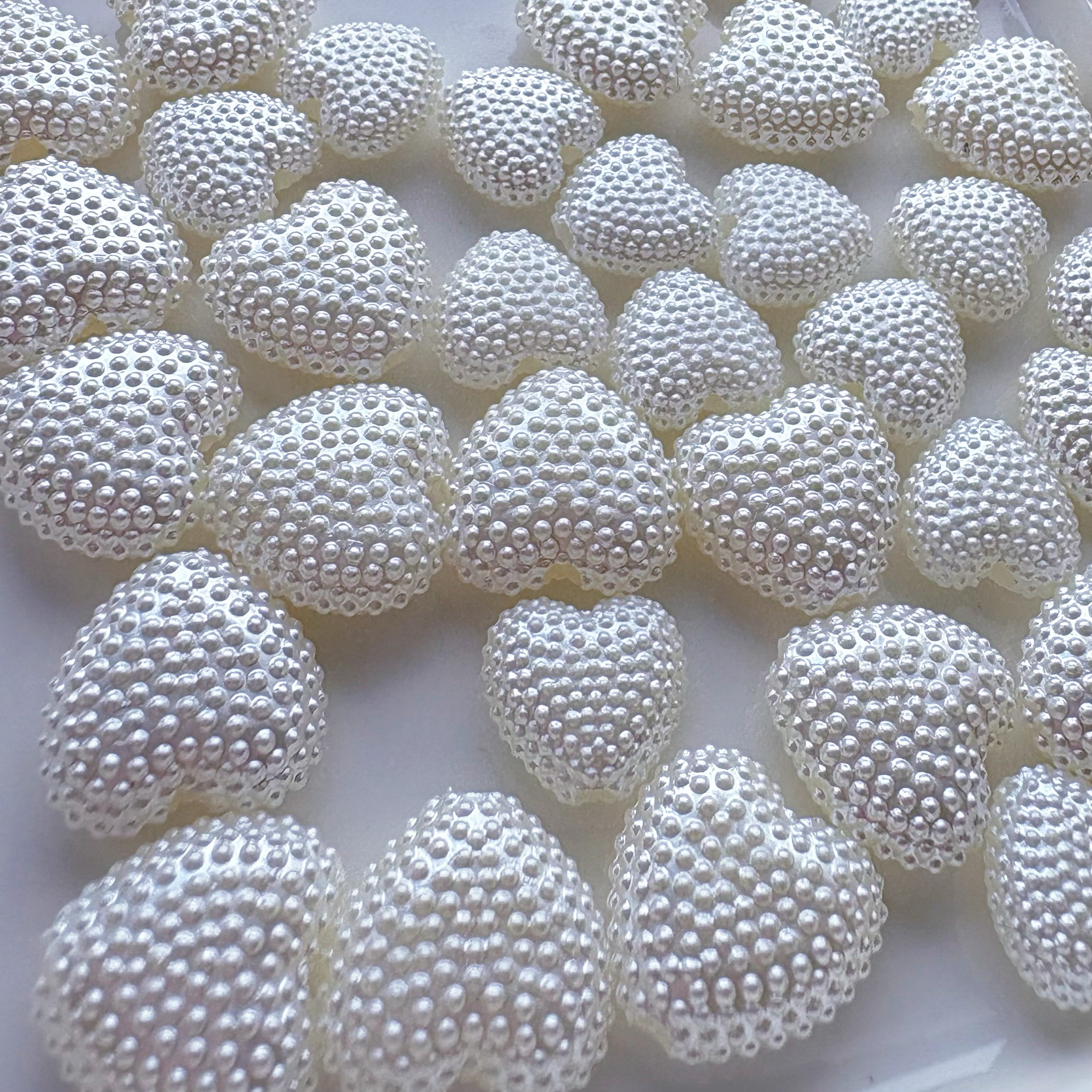 直孔满天星桃心珍珠心形塑料珠手工材料手机链耳环项链发饰配件图片