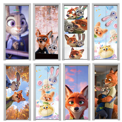 疯狂动物城电梯门贴纸自粘