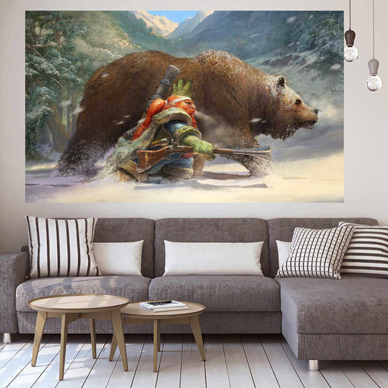 魔兽世界wow游戏装饰自粘画电竞主题酒店壁画网吧网咖挂画背景墙