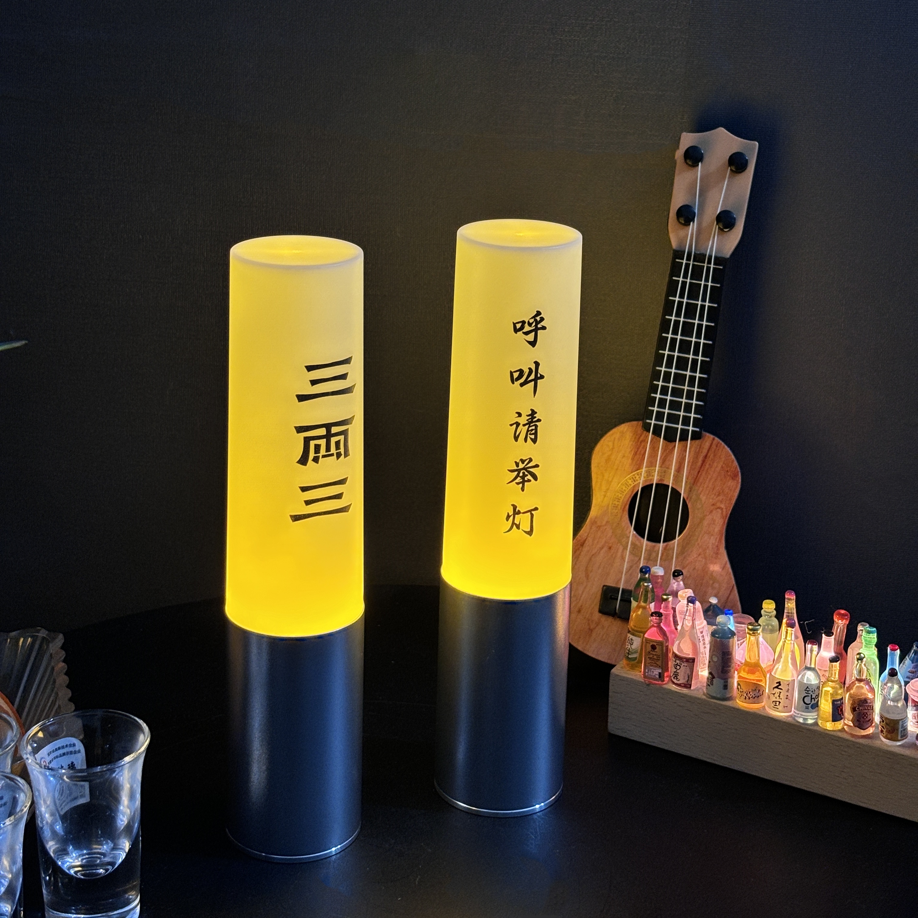 可充电PS酒吧简约铝台灯圆形桌面