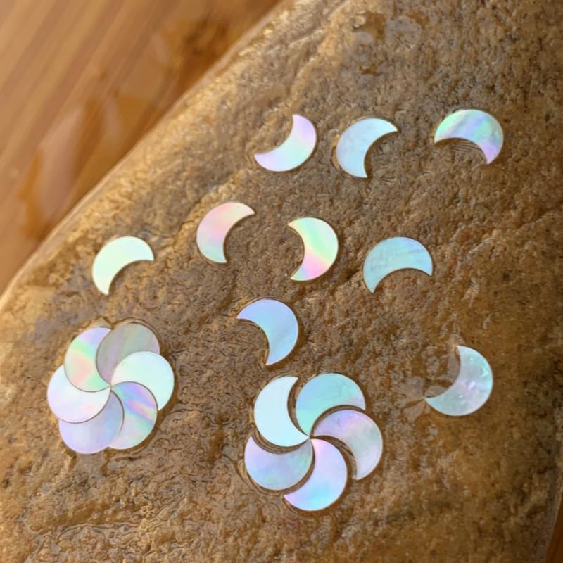 月牙螺钿片月亮形白蝶贝夜光贝片大漆螺钿漆器漆画漆艺镶嵌材料